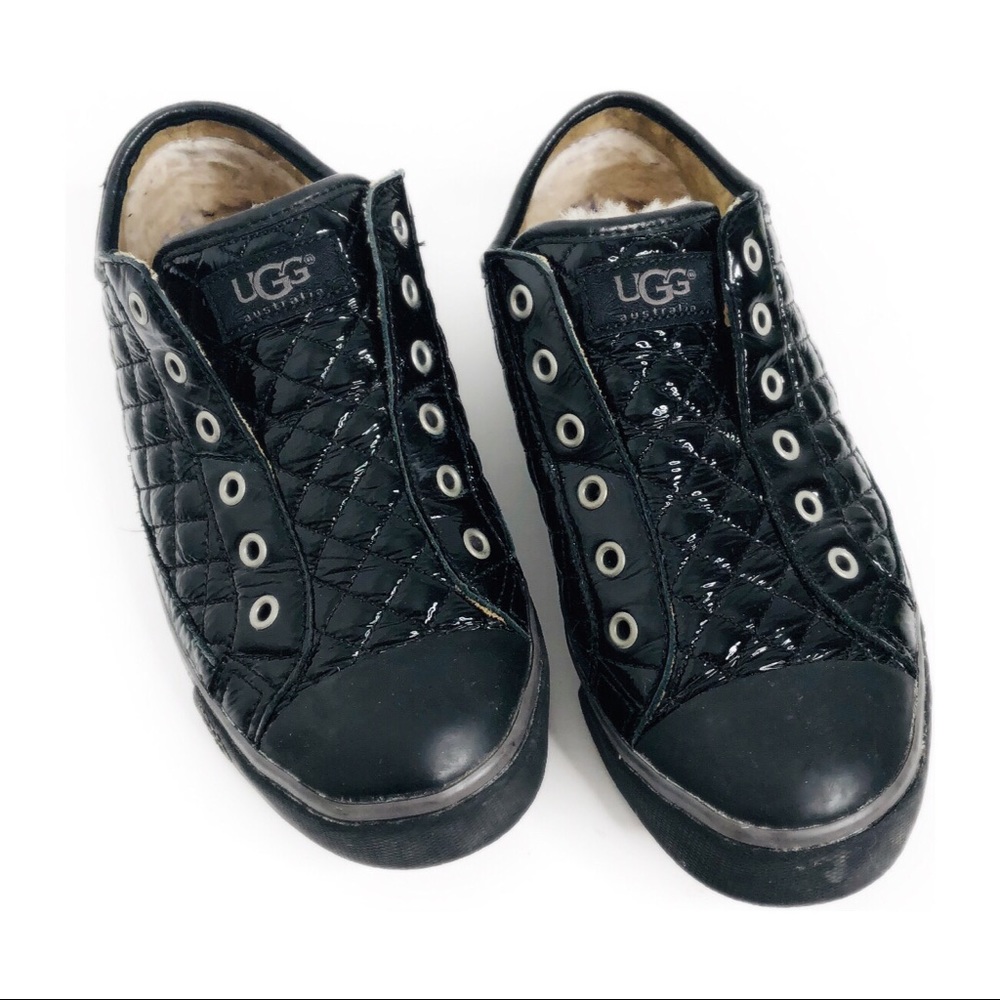 UGG Laela Black Quilted Slip On Sneakers 6.5